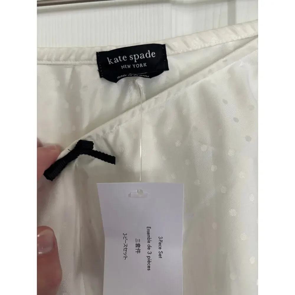 Kate Spade New York Satin Pajama Cami & Short Set Small Eye Mask 